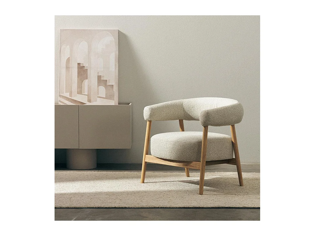 Fauteuil rembourré 78x70x74 cm Beige clair MUE