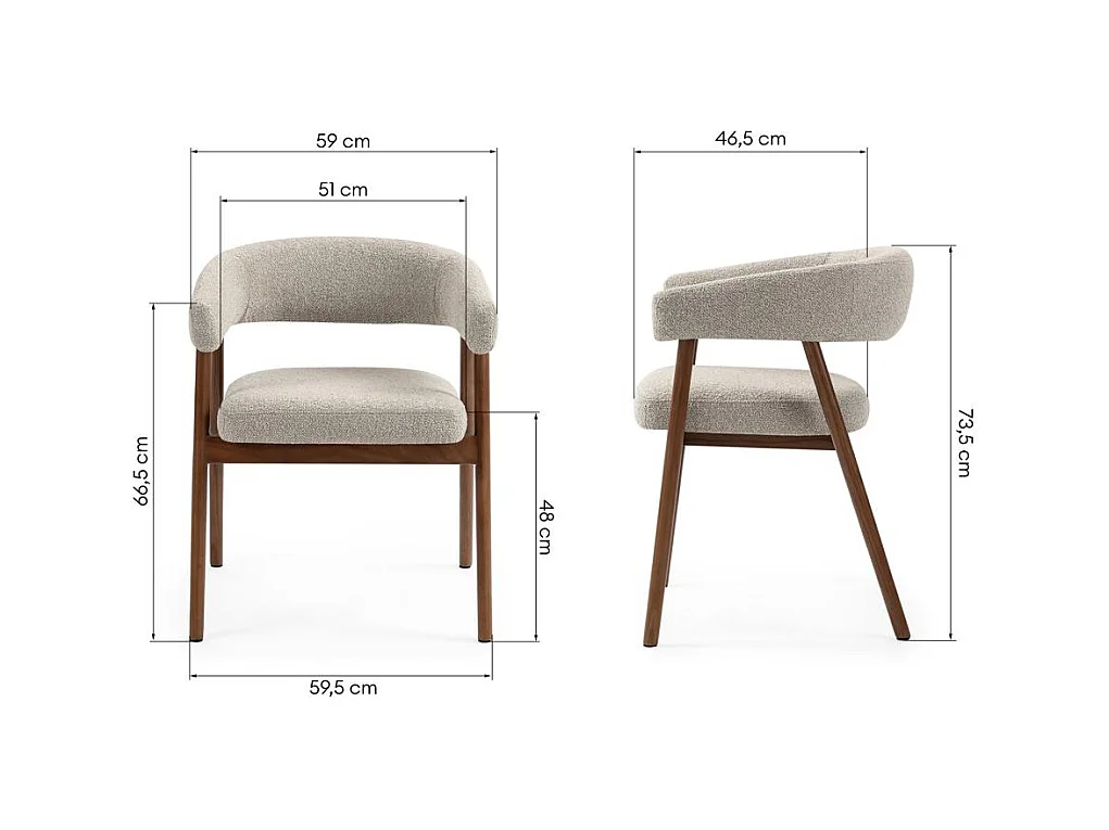 Fauteuil rembourré 73,5x59x55 cm beige MUE