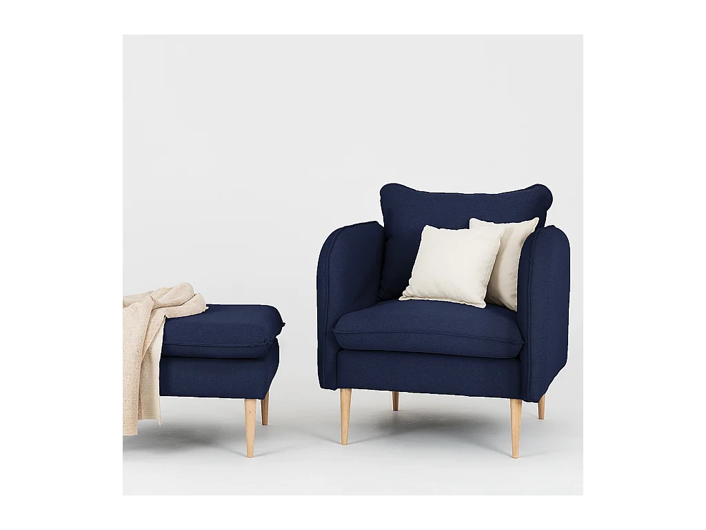 Sessel 0,89x0,8x0,9 m Ink Posh Holz