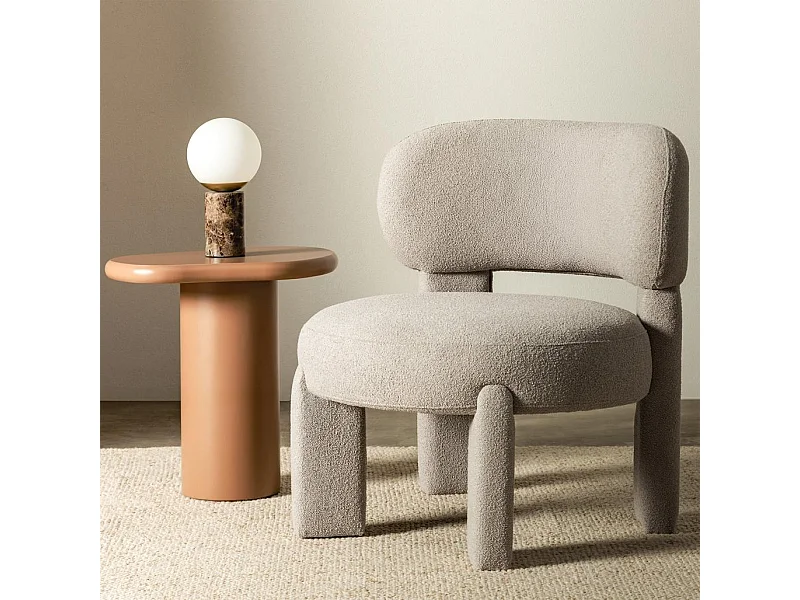 Sessel 70x73x78 cm Hellbeige Samt