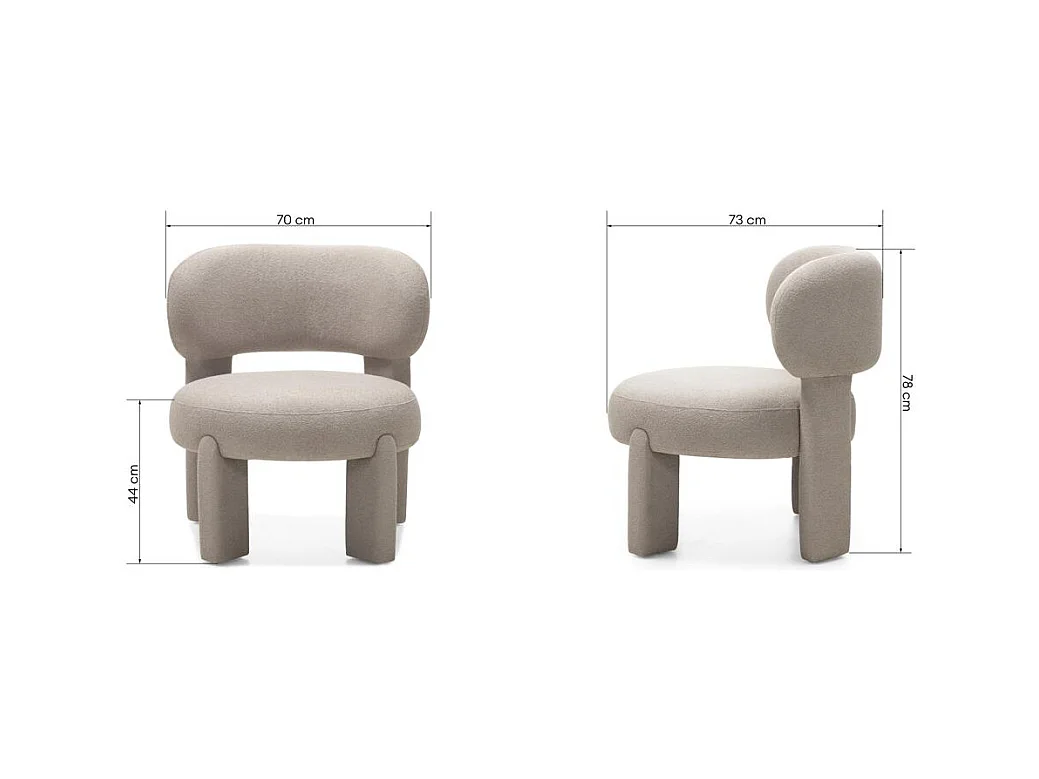 Fauteuil 70x73x78 cm Licht Beige samma