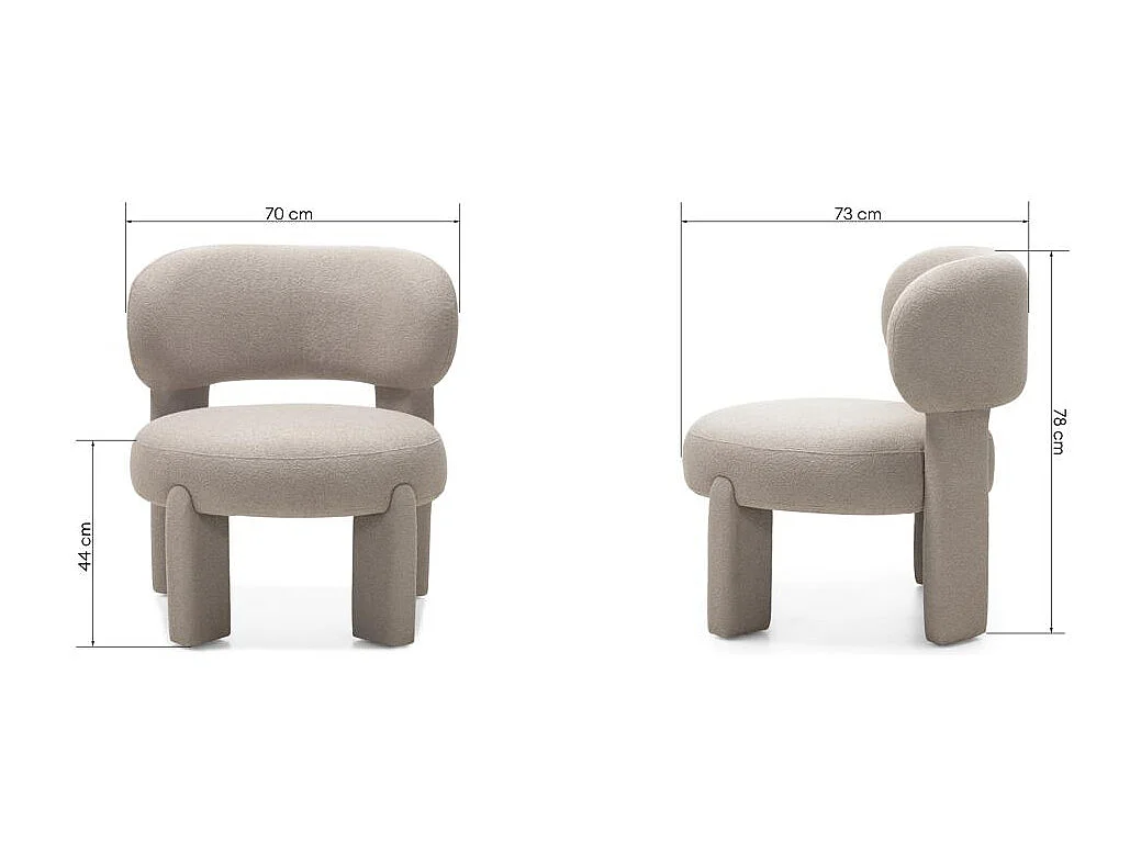 Poltrona 70x73x78 cm Beige Chiaro sama