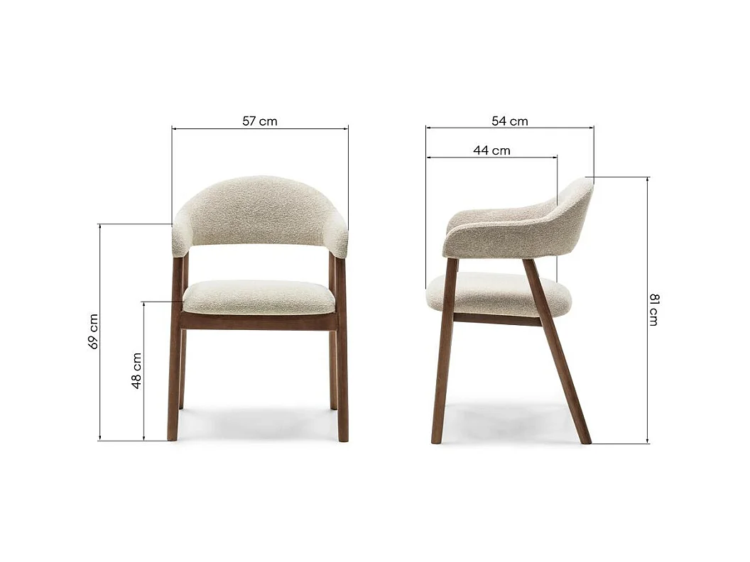 Polsterstuhl 57x54x81 cm beige LARIS
