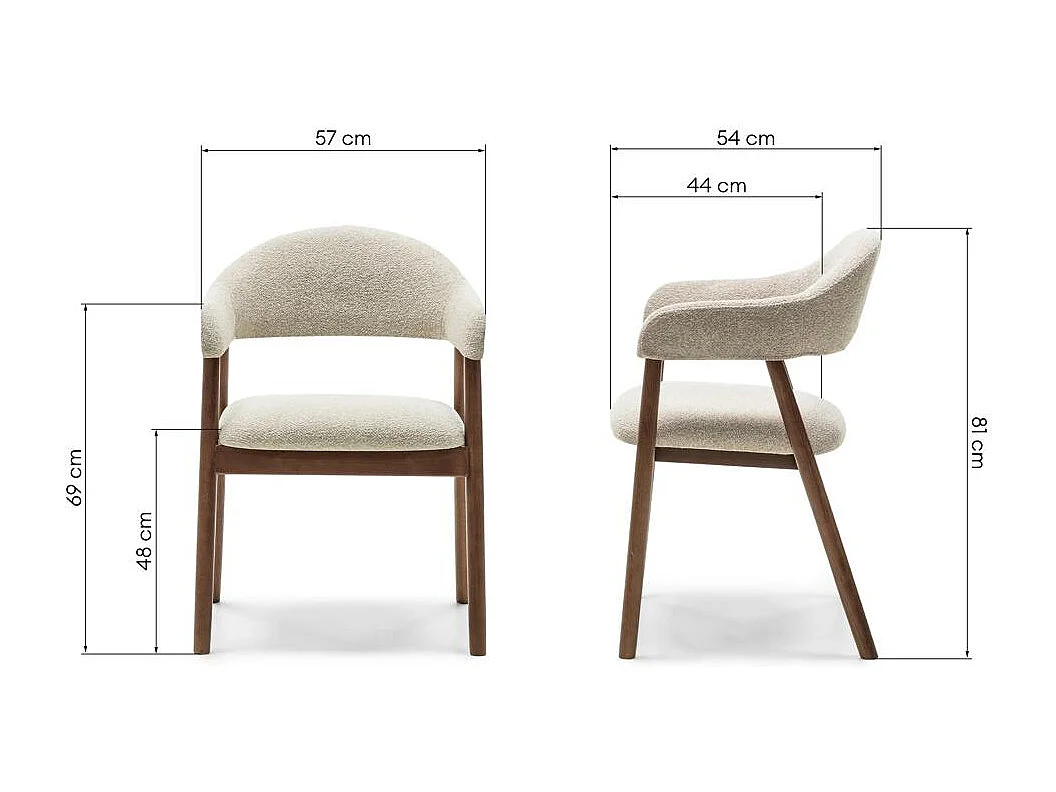 Gestoffeerde stoel 57x54x81 cm beige LARIS