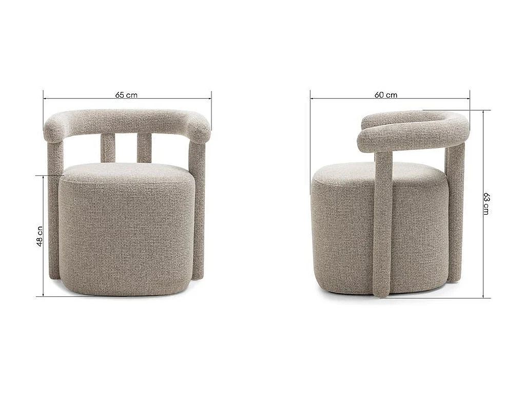 Sessel 63x65x60 cm grau Nolan