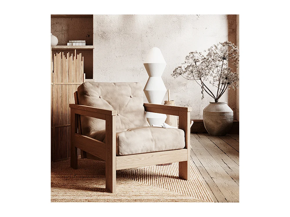 Fauteuil 0,75x1,05x0,83 m Crème Mexique
