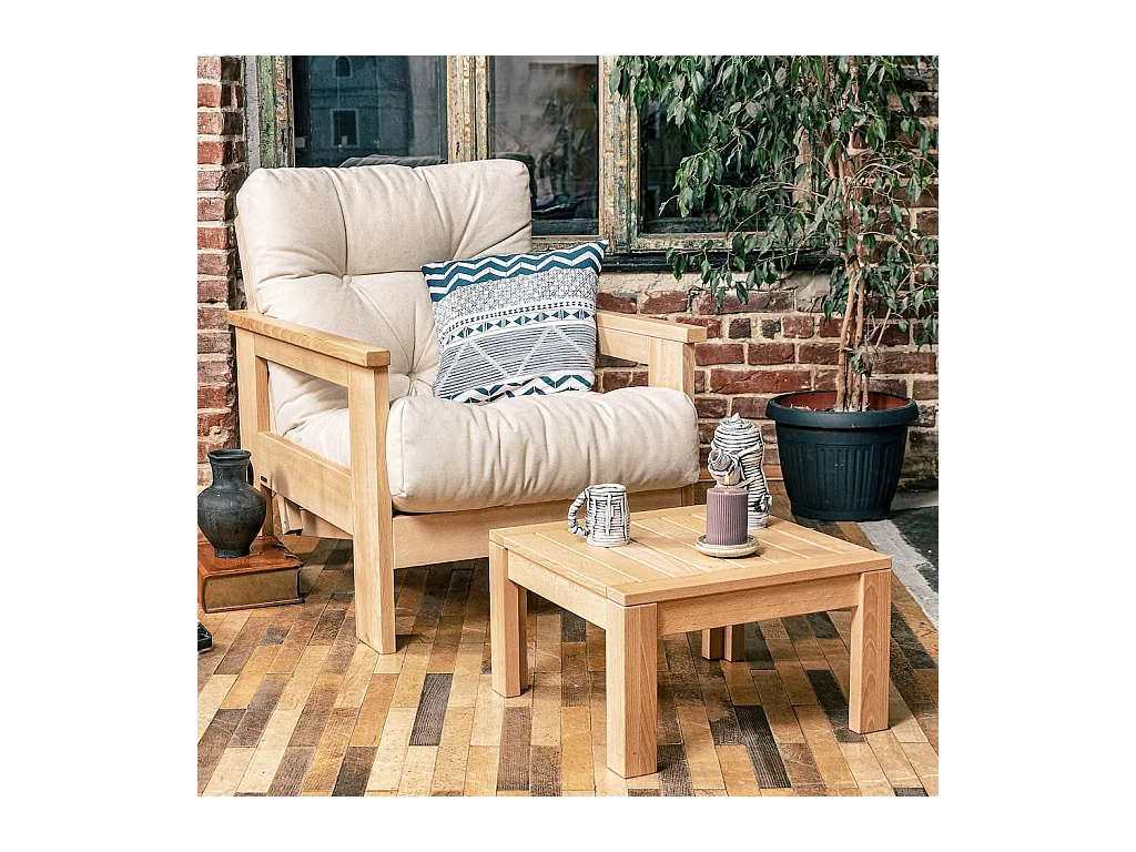 Fauteuil 0,75x1,05x0,83 m Crème Mexique