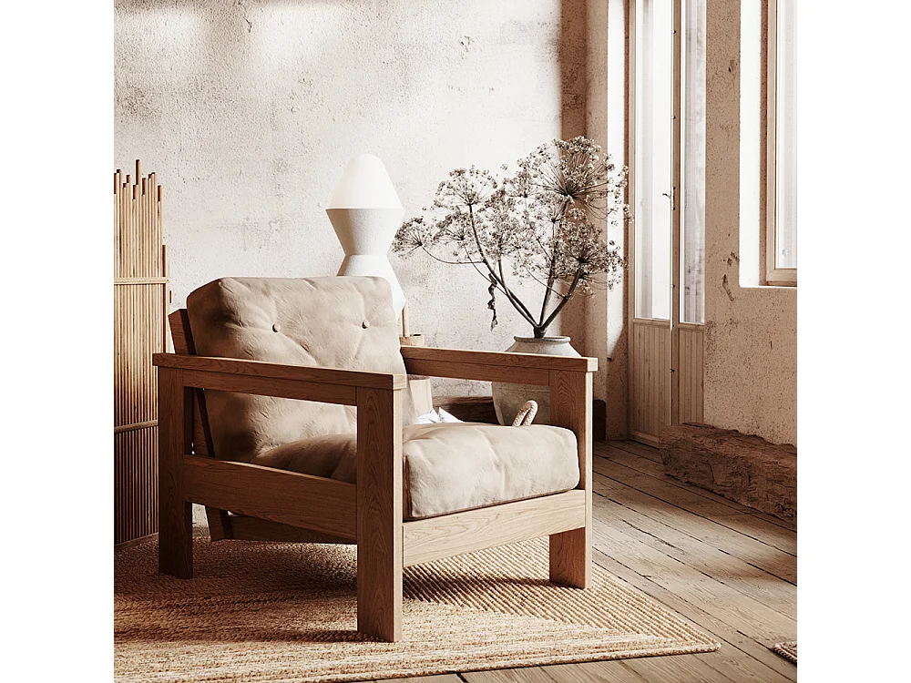 Fotel 0,75x1,05x0,83 m Kremowy Meksyk