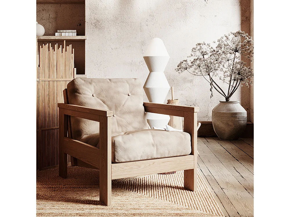 Fotel 0,75x1,05x0,83 m Kremowy Meksyk