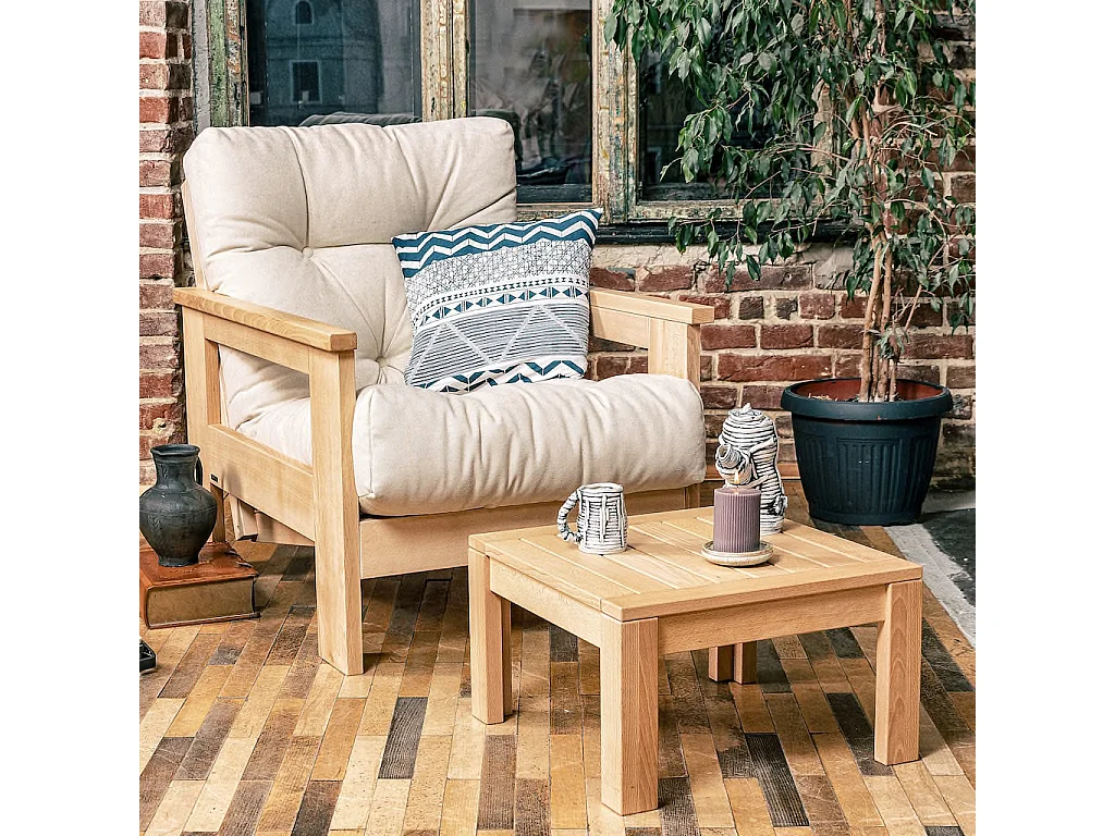 Fotel 0,75x1,05x0,83 m Kremowy Meksyk