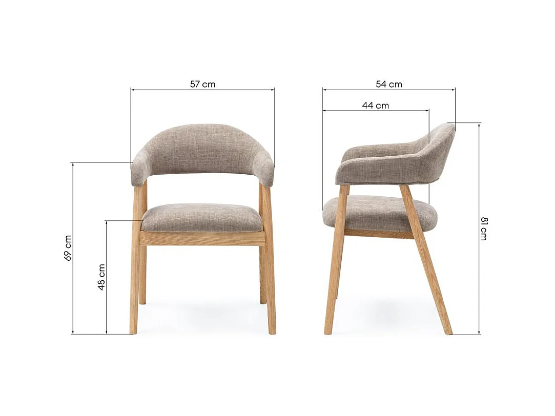 Polsterstuhl 57x54x81 cm Beige LARIS
