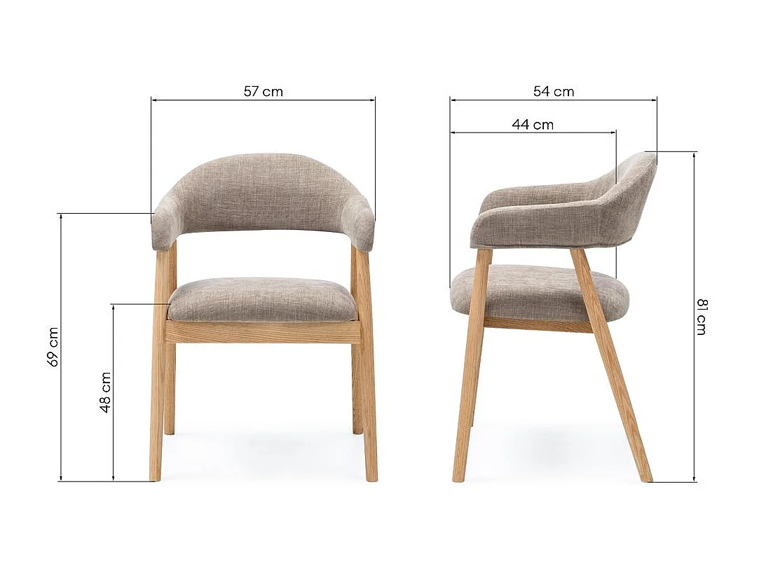 Polsterstuhl 57x54x81 cm Beige LARIS