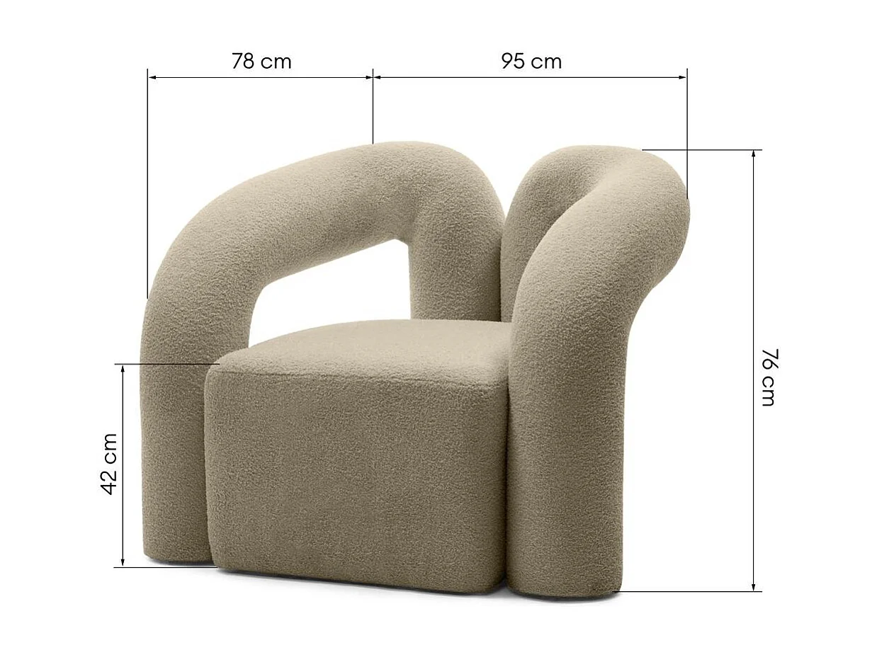 Sessel 76x95x78 cm Braun