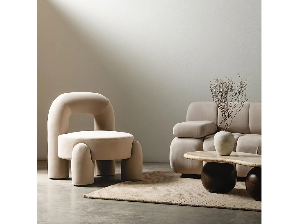 Sillón lounge 74.4x68x80 cm beige Lucca