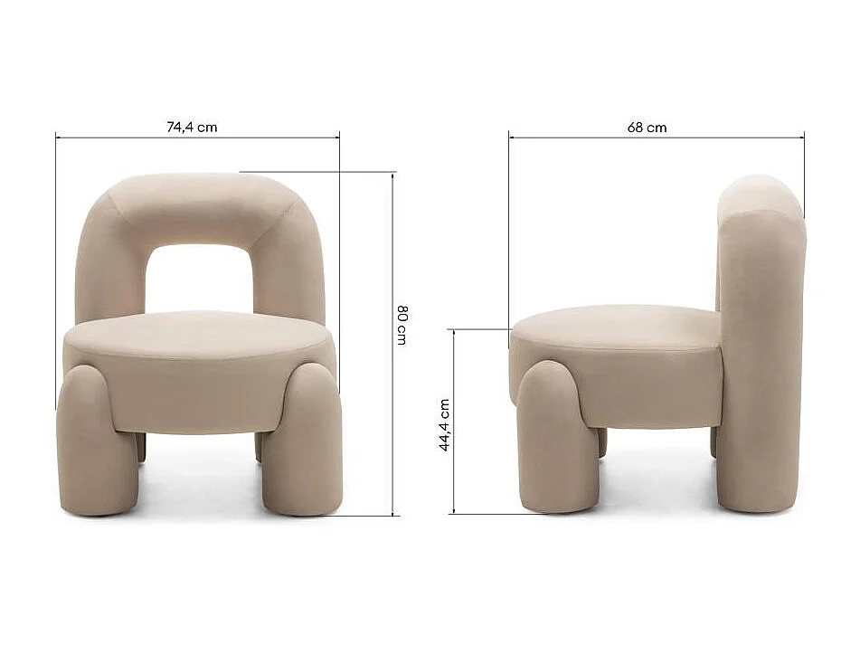 Sillón lounge 74.4x68x80 cm beige Lucca