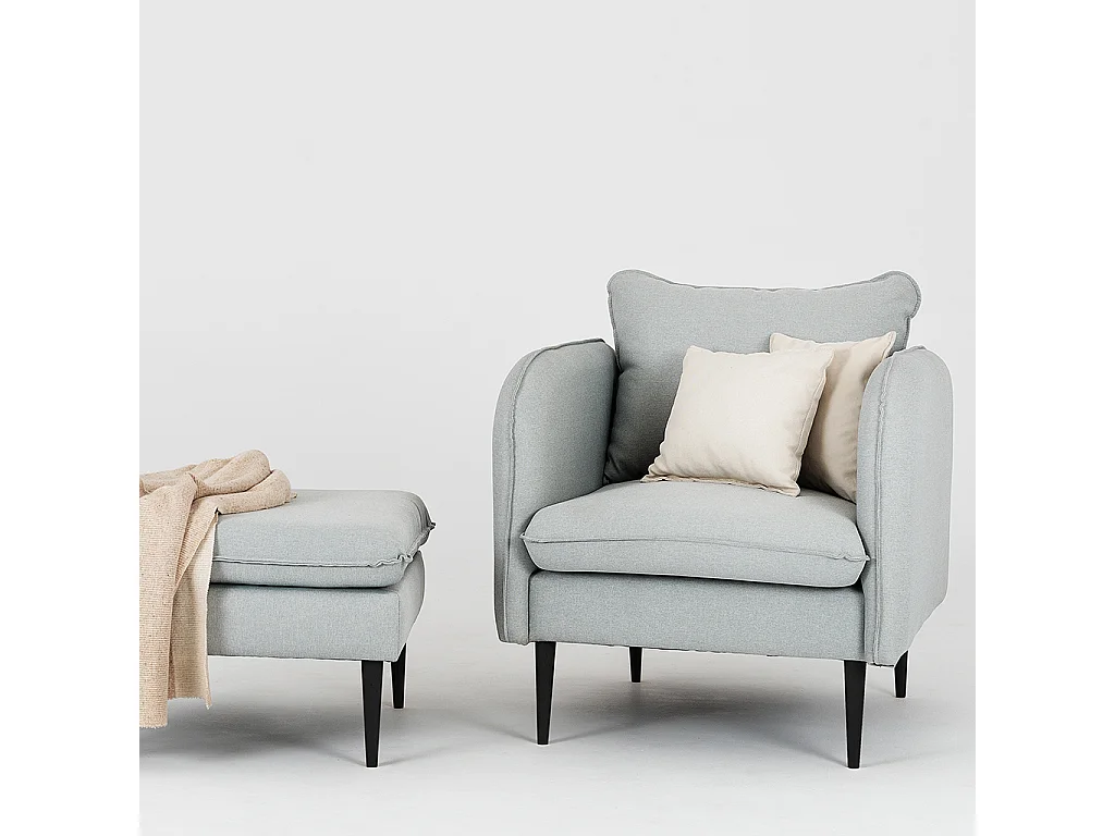 Sillón 0.89x0.8x0.9 m Negro Posh Negro platino