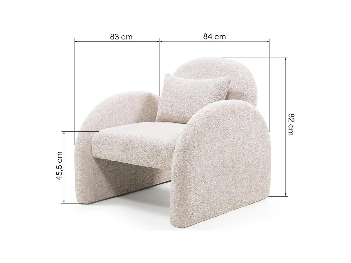 Loungesessel 82x84x83 cm beige JADA