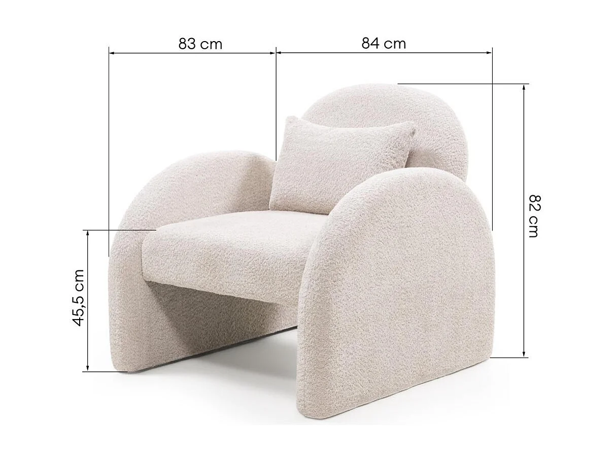 Loungesessel 82x84x83 cm beige JADA