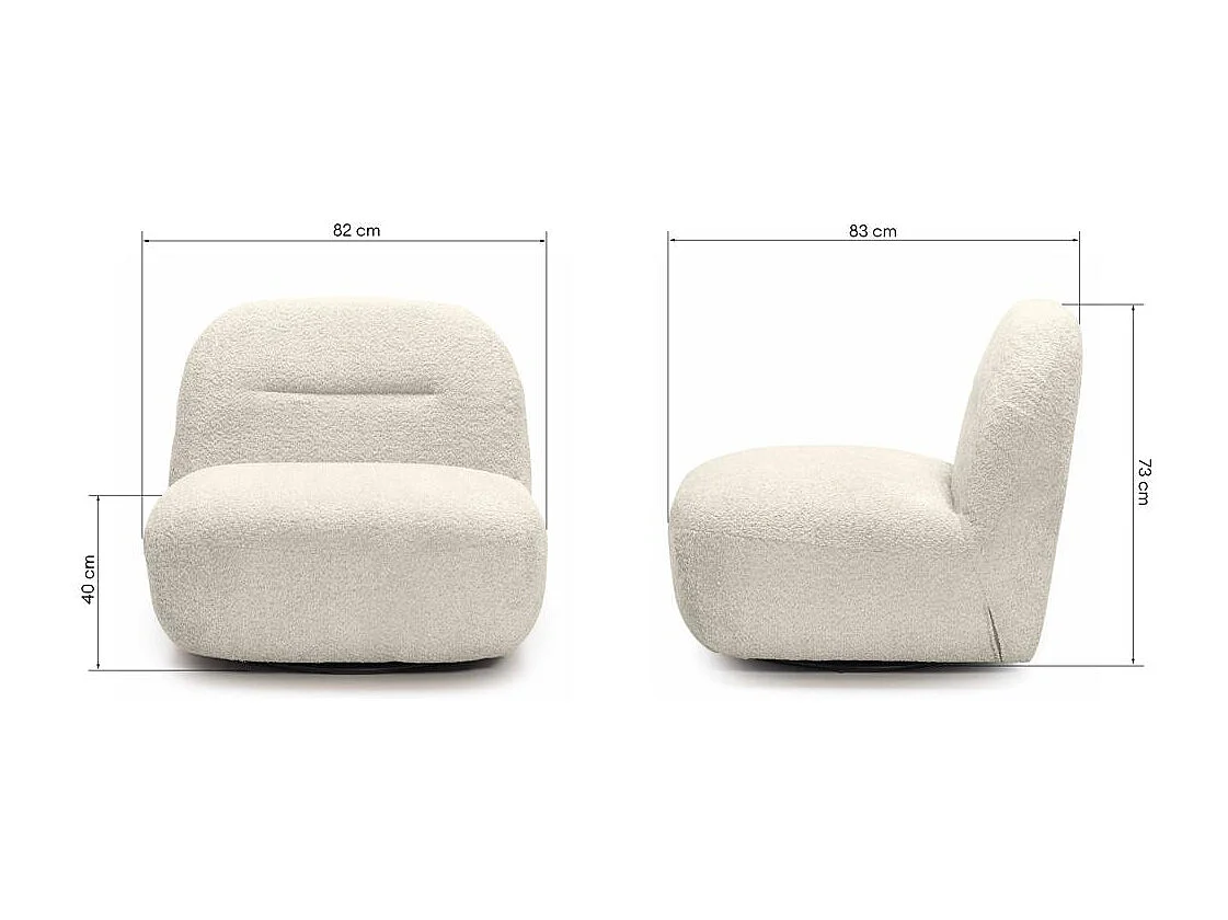 Lounge-Sessel 82x83x73 cm creme Bochic