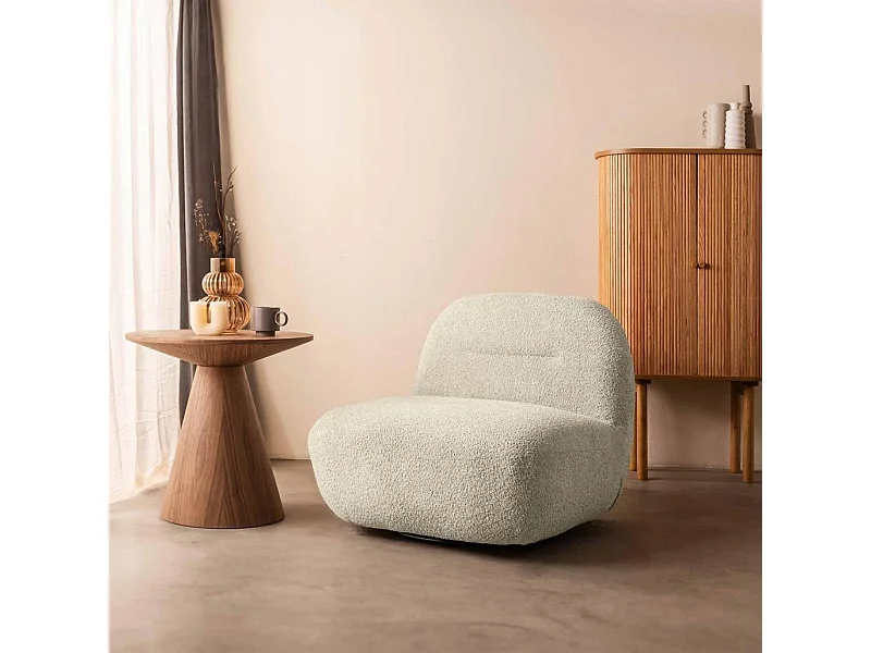 Fauteuil lounge 82x83x73 cm crème Bochic