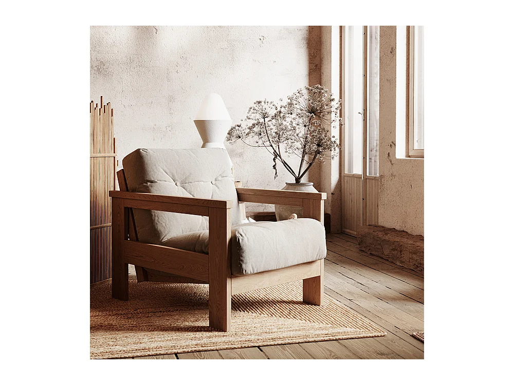 Fauteuil 0,75x1,05x0,83 m Beige Mexico