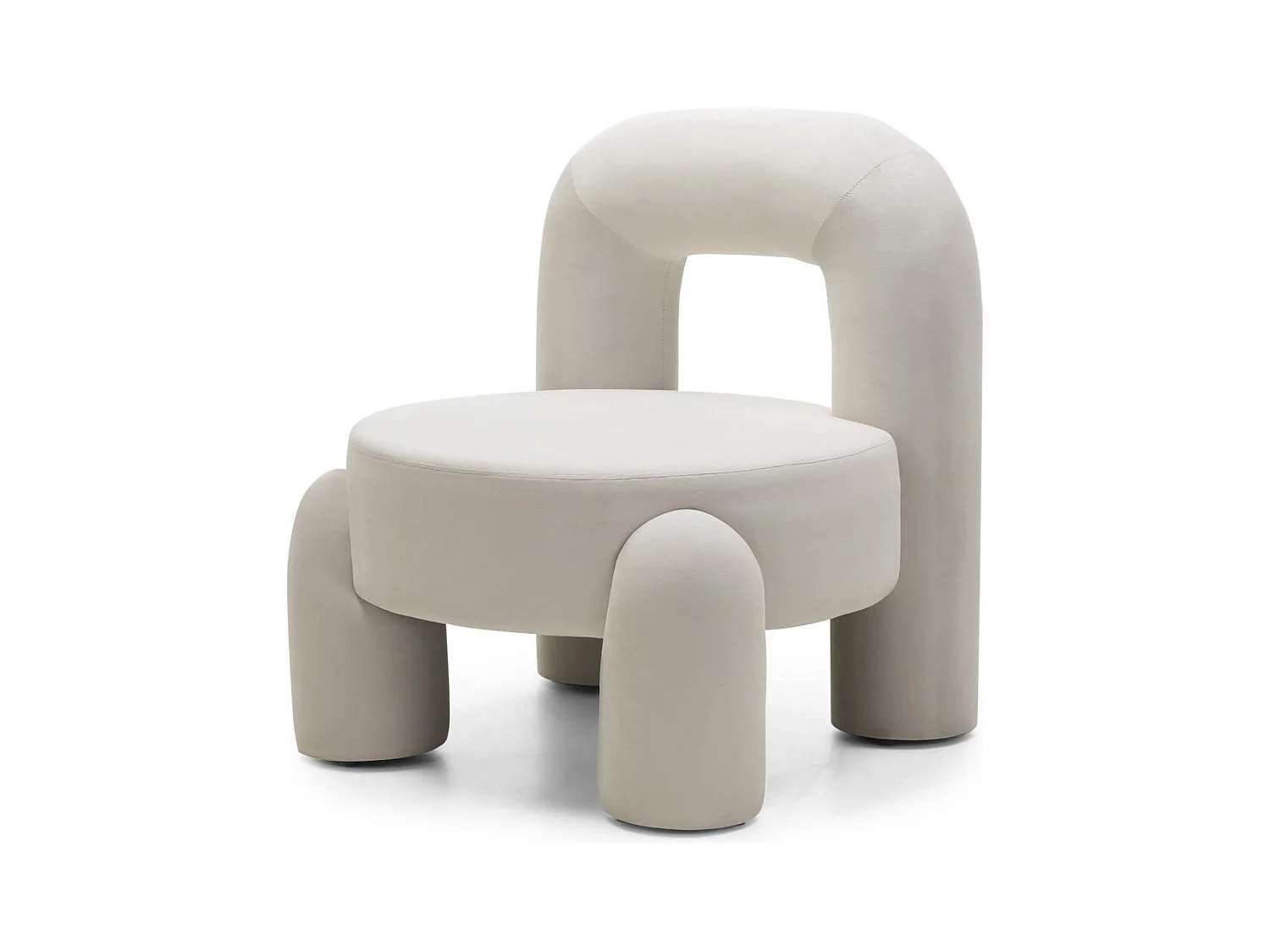 Fauteuil lounge 74,4x68x80 cm crème Lucca