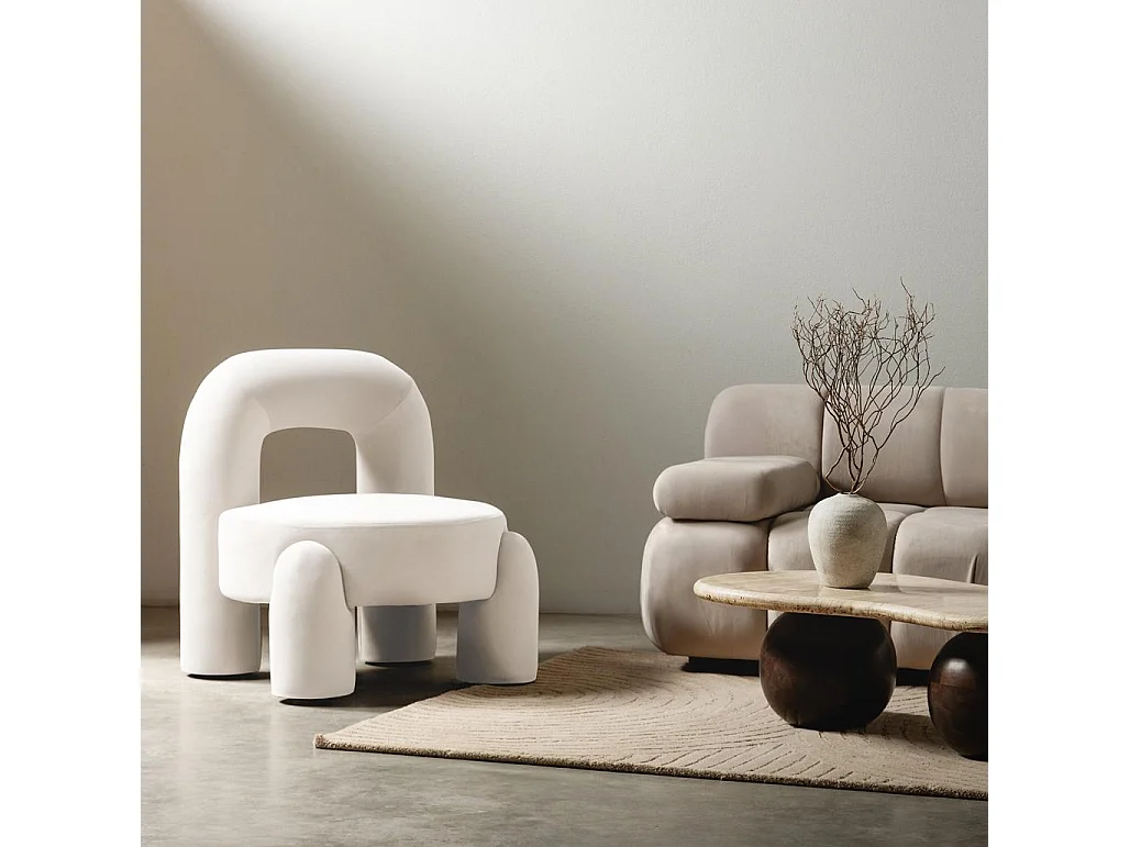 Sillón lounge 74.4x68x80 cm crema Lucca