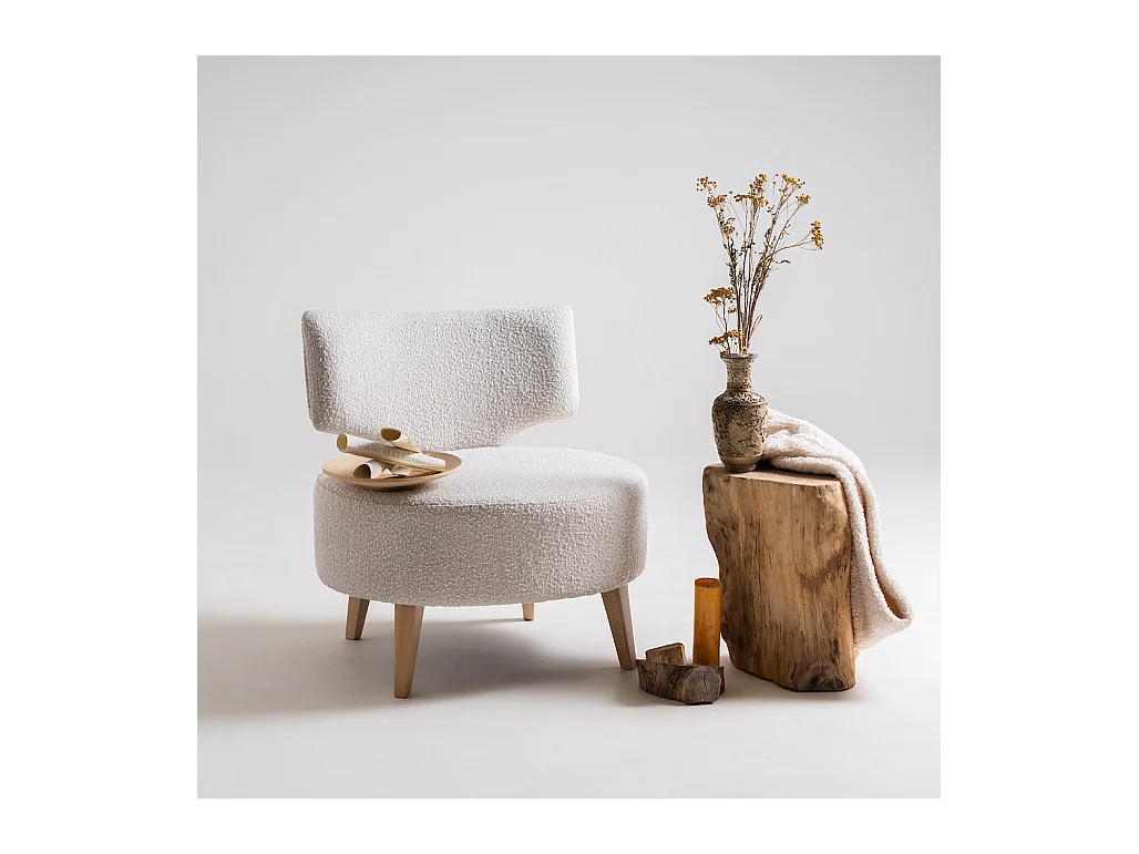 Fauteuil 0,75x0,75x0,6 m naturel Flippin