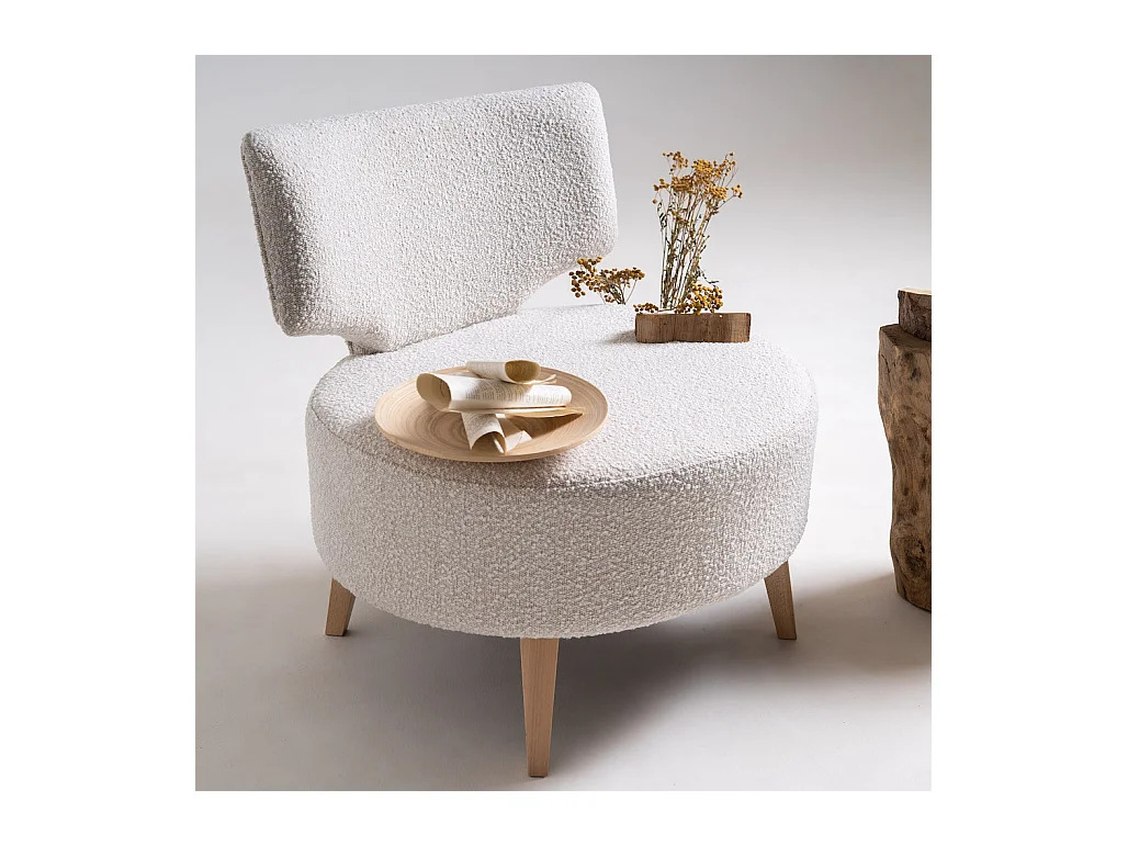 Fauteuil 0,75x0,75x0,6 m naturel Flippin