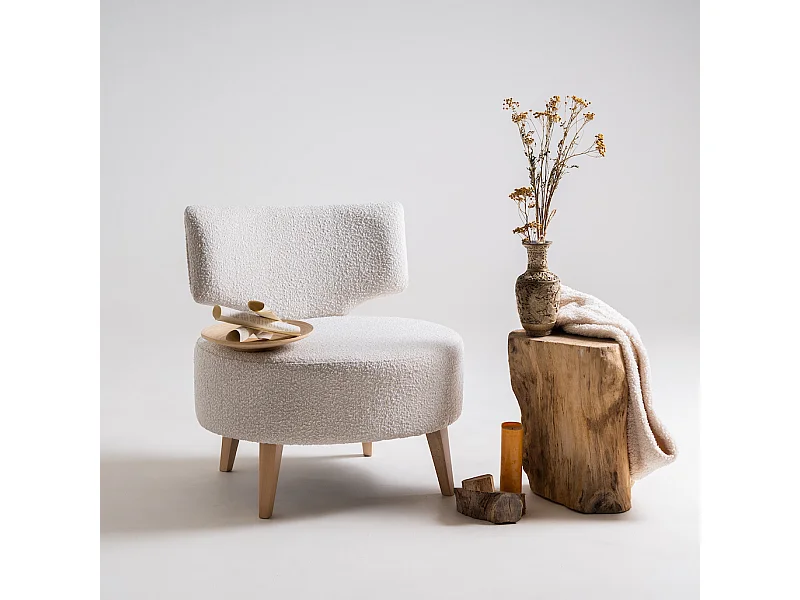 Poltrona 0,75x0,75x0,6 m naturale Flippin