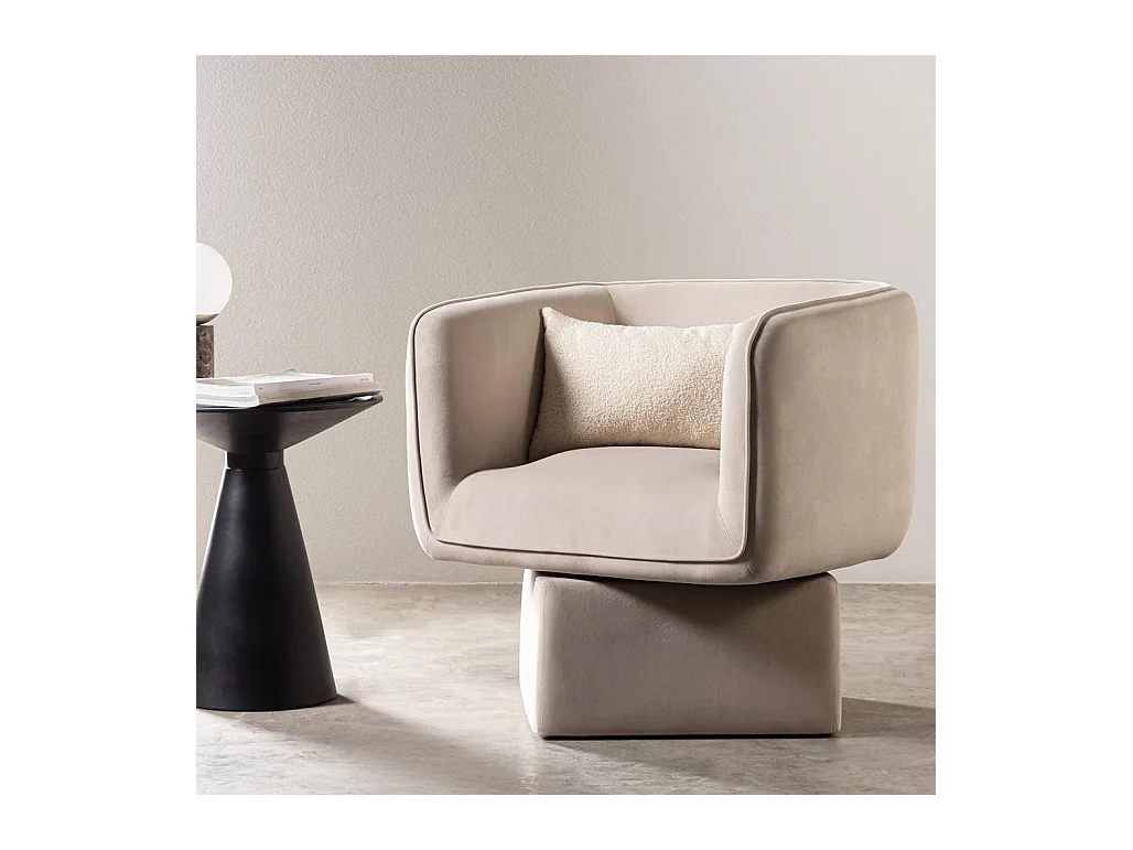 Fauteuil pivotant 75x76x68 cm beige Marel