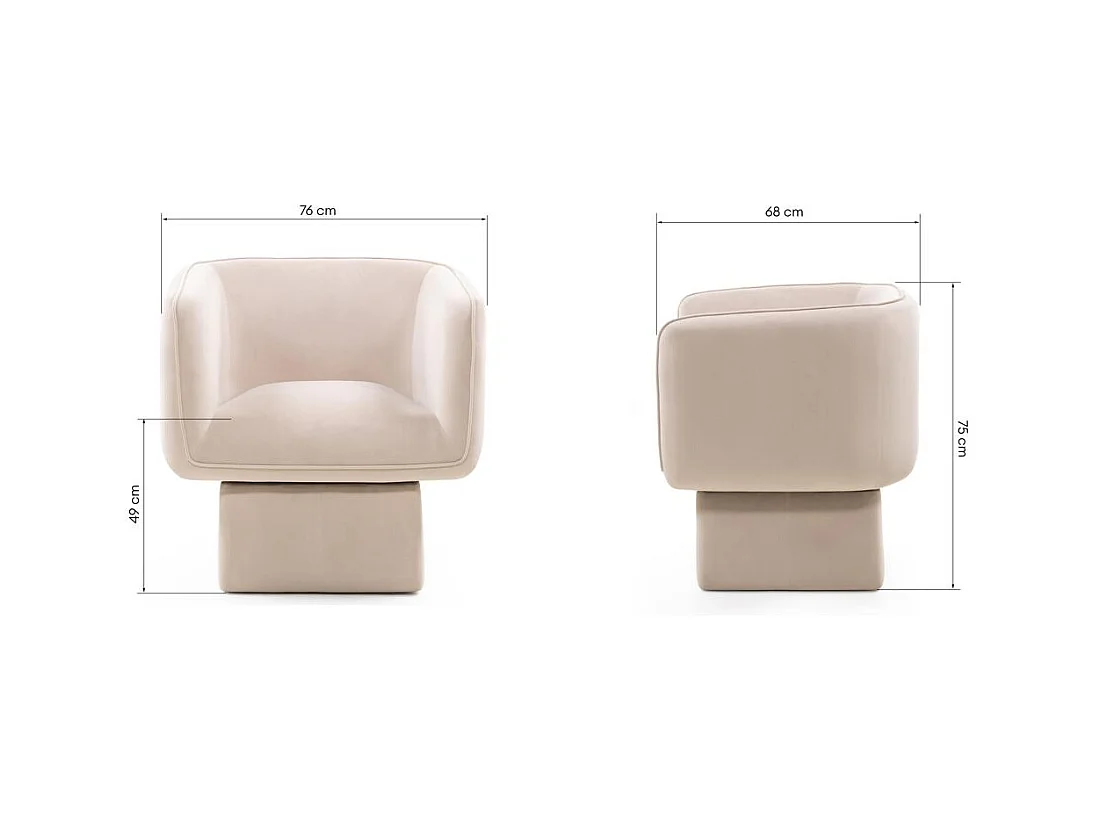 Fauteuil pivotant 75x76x68 cm beige Marel