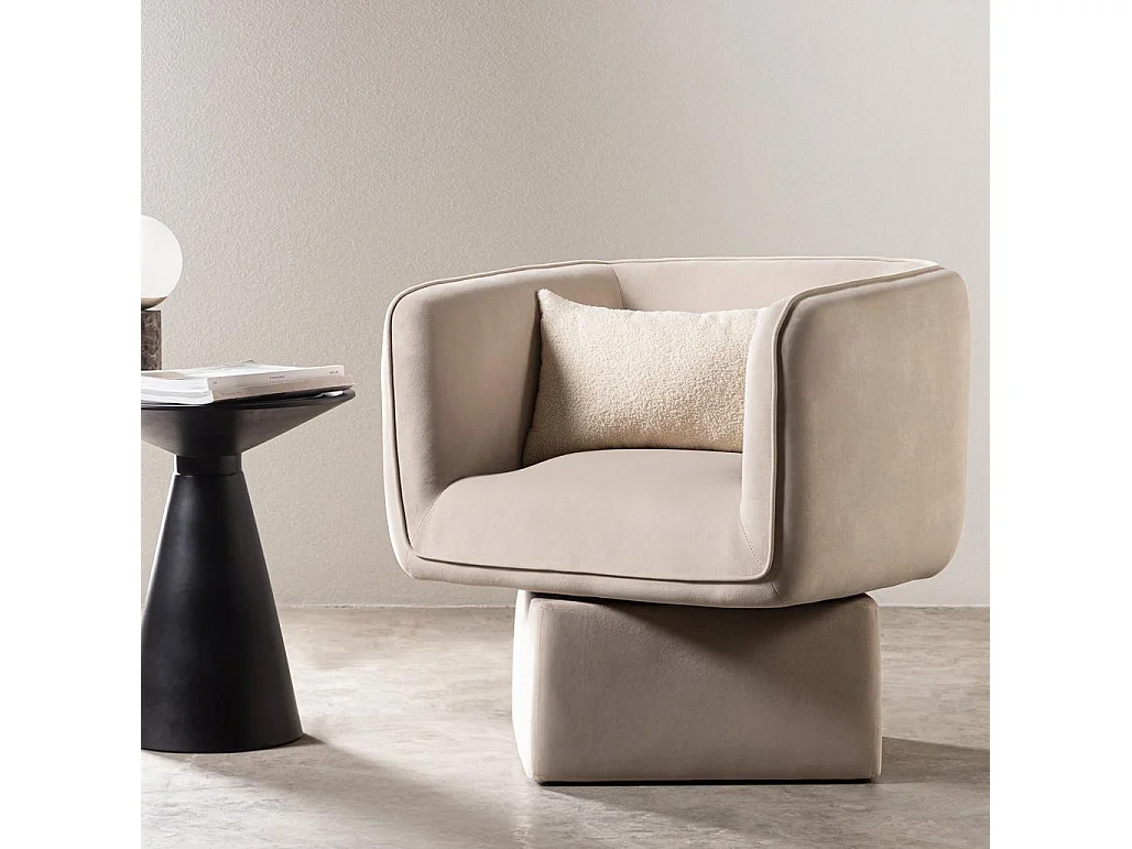 Silla giratoria 75x76x68 cm beige Marel