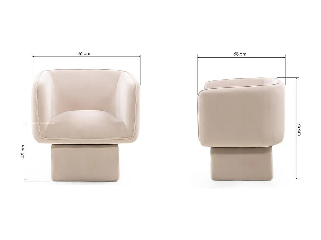 Silla giratoria 75x76x68 cm beige Marel