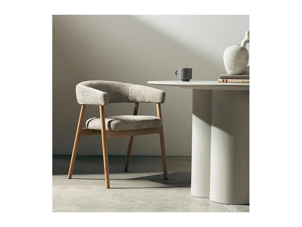 Fauteuil rembourré 59x55x73,5 cm beige MUE