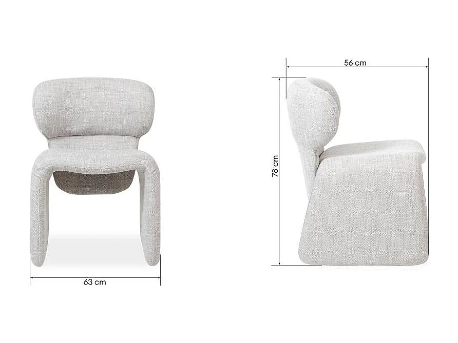 Polsterstuhl 63x56x78 cm hellgrau BIZZA