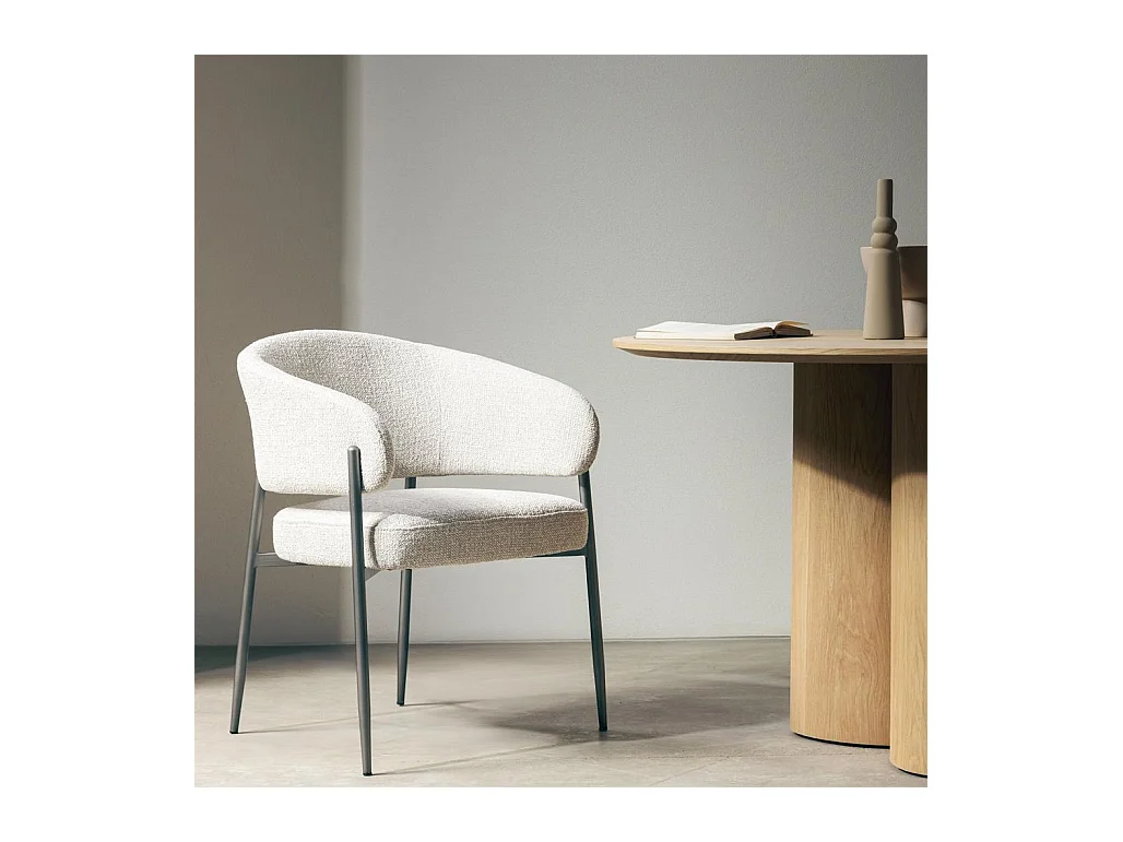 Gestoffeerde stoel 77,5x59,5x57 cm Beige Umbria