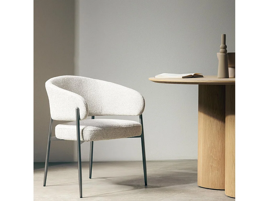 Polsterstuhl 77,5x59,5x57 cm Beige Umbria