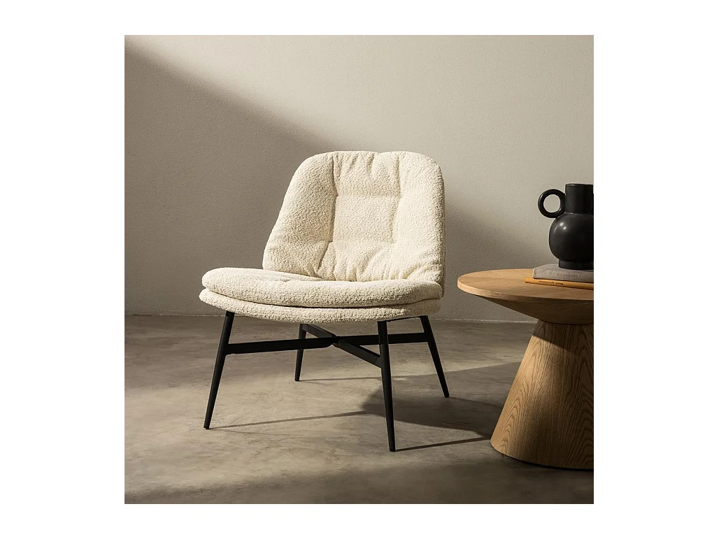 Lounge stoel 67x75x78 cm beige rovero