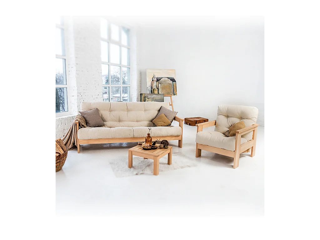 Fauteuil 0,75x1,05x0,83 m crème Mexique