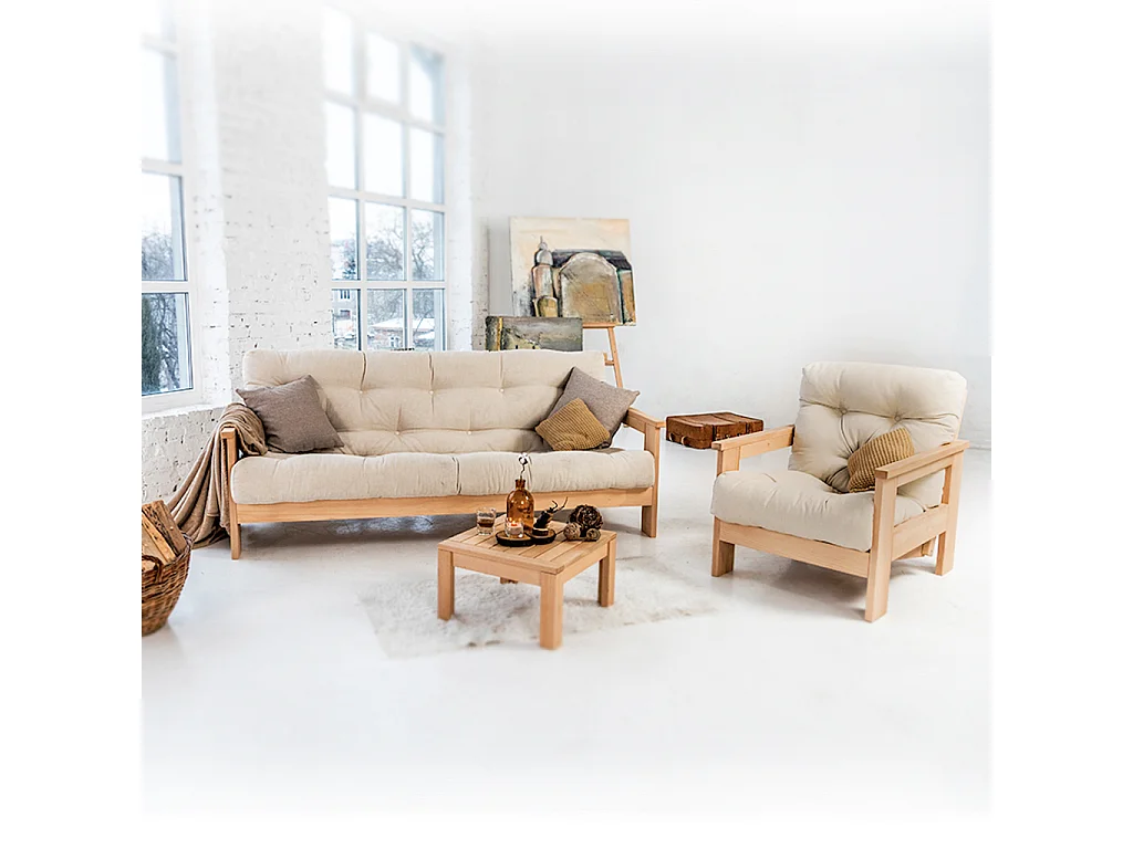 Fotel 0,75x1,05x0,83 m kremowy Meksyk