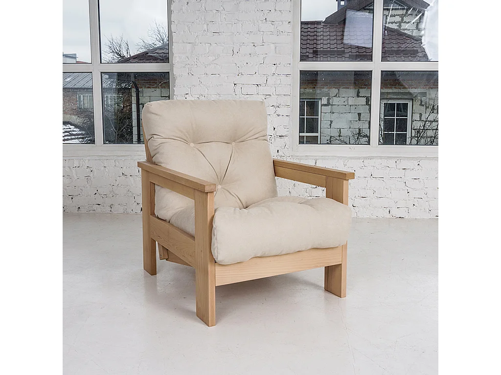 Fotel 0,75x1,05x0,83 m kremowy Meksyk