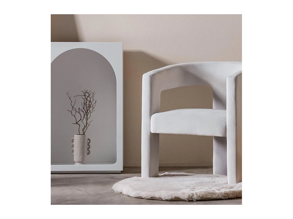 Fauteuil lounge 66x57x76 cm Velours Lauren beige clair