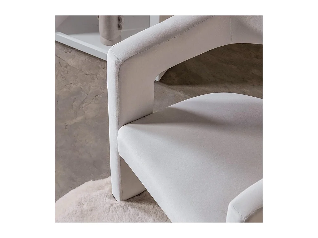 Fauteuil lounge 66x57x76 cm Velours Lauren beige clair