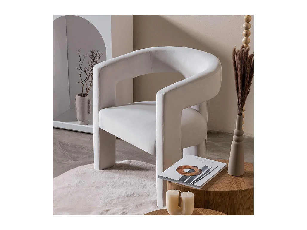 Loungesessel 66x57x76 cm Hellbeige Lauren Samt