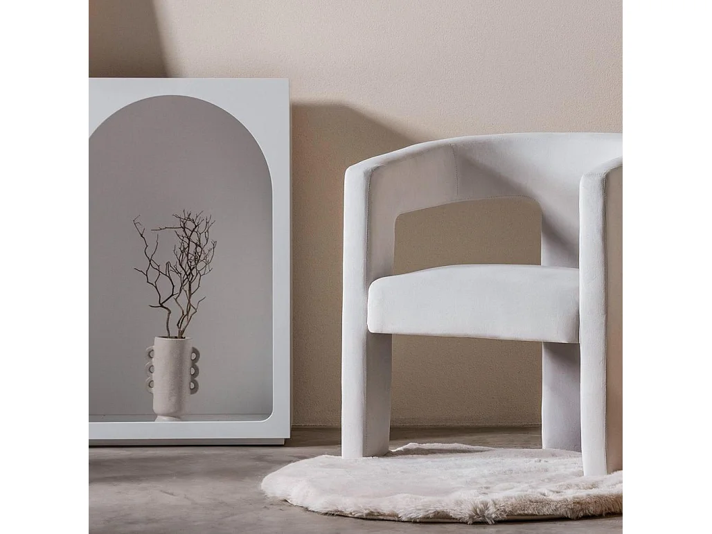 Sillón 66x57x76 cm Beige Claro terciopelo Lauren