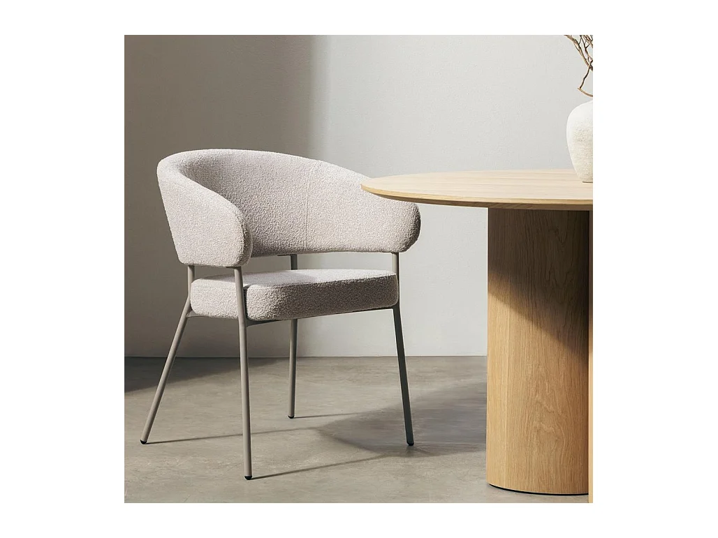 Gestoffeerde stoel 60x60x81,5 cm beige Malua