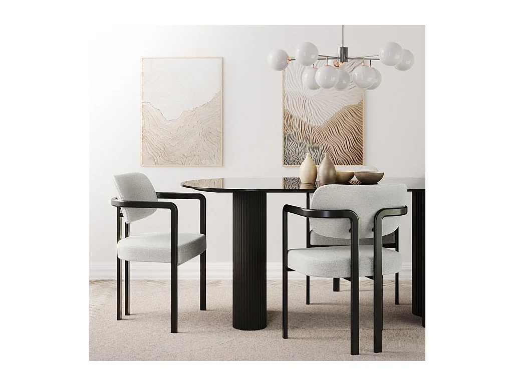 Gestoffeerde stoel 81x56,5x56 cm Lichtgrijs Flaire