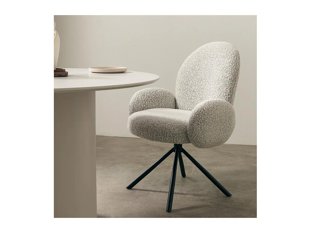 Fauteuil pivotant 51,5x69x91 cm gris Finest