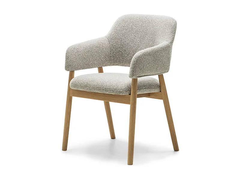 Fauteuil rembourré 86x60x59 cm gris clair LORA